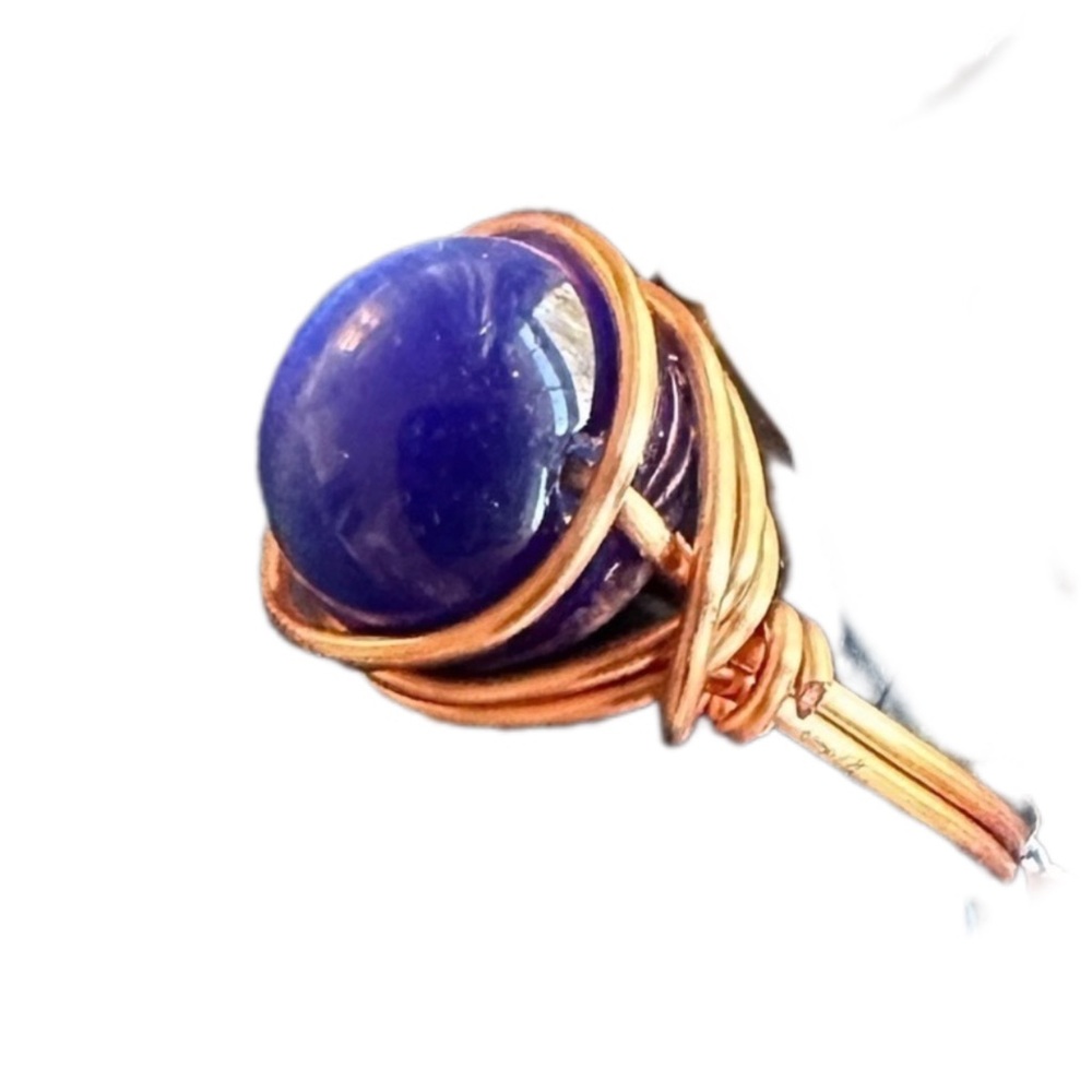 Handmade dark blue cat eye copper